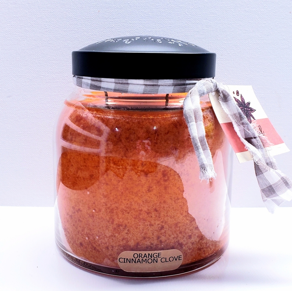 ORANGE CINNAMON CLOVE -A Cheerful Giver- Papa Jar Scented Candle, 34 Oz